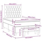 vidaXL Sommier à lattes de lit et matelas gris foncé 120x190cm velours