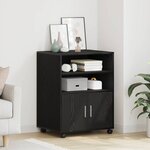 vidaXL Cabinet à Roulettes avec étagère Chêne noir 60 x 48 x 81 cm