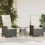 vidaXL Chaise de jardin inclinable Noir et Crème 64 x 57 5 x 112 cm