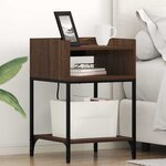 vidaXL Cabinet de chevet avec étagère Chêne marron 40 x 40 x 61 cm