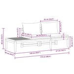 vidaXL Banc de jardin avec table et coussins Blanc crème Teck solide