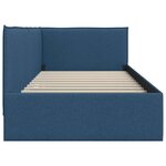 vidaXL Cadre de lit d'angle Bleu 100 cm x 200 cm tissu