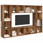 vidaXL Ensemble meuble TV 4 Pièces Marron 37 x 37 x 142 5 cm
