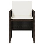 vidaXL Chaises de jardin avec coussins lot de 4 marron résine tressée