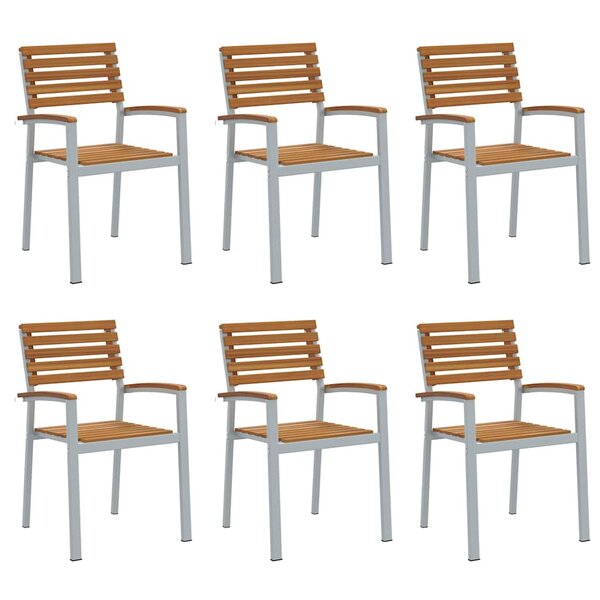 vidaXL Chaise de jardin 6 Pièces Marron 56 x 57 x 87 cm