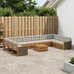 vidaXL Ensembles de canapés avec coussin 11 Pièces Bois d'Acacia Massif