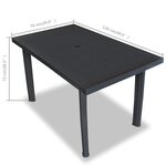 vidaXL Table de jardin Anthracite 126 x 76 x 72 cm Plastique