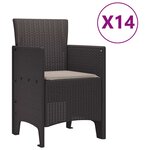 vidaXL Ensemble de salle à manger pour jardin 15 Pièces Marron