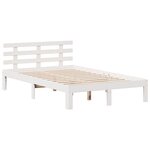 vidaXL Lit bibliothèque sans matelas blanc 135x190 cm bois pin massif