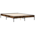 vidaXL Cadre de lit sans matelas chêne fumé 150x200 cm