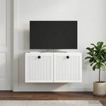 vidaXL Meuble TV mural Blanc 59 5 x 31 x 30 cm Bois d'ingénierie