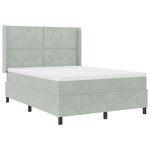 Box Spring VidaXL avec Matelas & Lumière LED Gris Clair 140x200 cm Velours