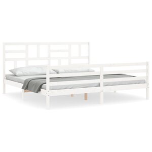 vidaXL Cadre de lit sans matelas blanc 200x200 cm bois massif