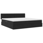 vidaXL Lit de Rangement avec matelas Noir 200 x 200 cm Velours