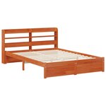 vidaXL Cadre de lit avec tête de lit Cire marron Bois de Pin Massif