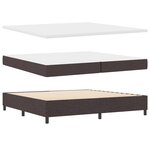 vidaXL Lit à ressorts avec matelas et LED - Marron foncé  200 x 200 cm en tissu