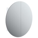 vidaXL Armoire de salle de bain miroir rond et LED Blanc 54x54x17 5 cm