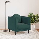 vidaXL Fauteuil avec coussin vert foncé velours