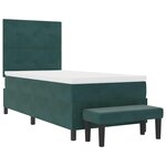 vidaXL Lit à ressorts avec matelas Vert foncé 90 x 200 cm Velours