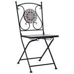 vidaXL Chaises de bistrot mosaïque 2 Pièces Gris