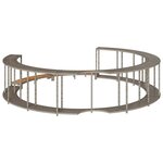 vidaXL Cadre de bain à remous rangement et marche gris résine tressée