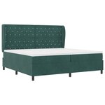 vidaXL Lit à ressorts avec matelas vert foncé 200 x 200 cm en velours