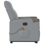 vidaXL Fauteuil de massage inclinable Gris clair Tissu