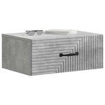 vidaXL Cabinet de chevet mural 2 Pièces Gris béton 49 x 34 5 x 20 cm