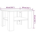 vidaXL Table basse Chêne marron 60x60x42 cm Bois d'ingénierie