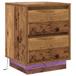 vidaXL Cabinet de chevet avec lumières LED Bois ancien 39x34 5x50 cm