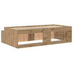 vidaXL Cadre de lit avec rangement chêne artisanal 100 x 200 cm