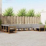 vidaXL Ensemble de canapés d'extérieur 10 Pièces Gris Naturel et Clair