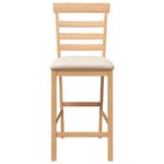 vidaXL Tabourets de bar avec coussins 2Pièces naturel bois massif d'hévéa
