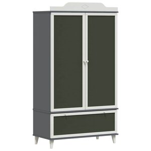vidaXL Armoire Tableau Noir avec porte Gris et blanc Bois d'ingénierie