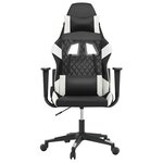 vidaXL Chaise de jeu Noir et blanc Similicuir