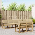vidaXL Ensemble de canapés d'extérieur 8 Pièces Blanc et Beige Polyester