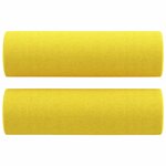 vidaXL Canapé 2 places avec oreillers jaune clair 140 cm tissu