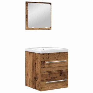 vidaXL Ensemble de mobilier de salle de bain 2 Pièces Bois Ancien