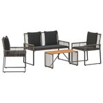 vidaXL Ensemble de meubles d'extérieur 9 pc Gris et Gris foncé