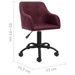 vidaXL Chaises pivotantes à manger lot de 4 violet tissu