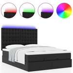 VidaXL Cadre de lit ottoman avec matelas noir 140x200 cm similicuir