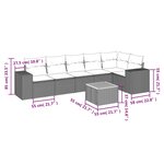 vidaXL Salon de jardin 7 Pièces avec coussins gris résine tressée