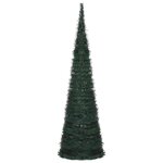 vidaXL Sapin de Noël with LED String Lights Vert 150 x 150 cm PVC