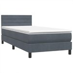 vidaXL Sommier à lattes de lit et matelas et LED gris foncé 90x210 cm velours