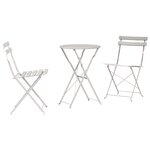Set de bistro pliable 3 pièces beige en acier
