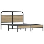 vidaXL Cadre de lit sans matelas 140x190 cm chêne fumé bois ingénierie