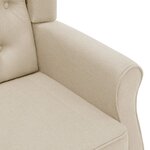 vidaXL Fauteuil avec repose-pied Crème Tissu