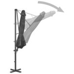 vidaXL Parasol de jardin avec base portable anthracite