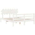 vidaXL Cadre de lit sans matelas blanc 140x200 cm bois massif