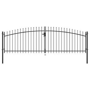 vidaXL Double portail avec haut sous forme de lance 400 x 175 cm